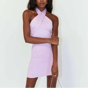 Tie neck Princess Polly dress in lavender